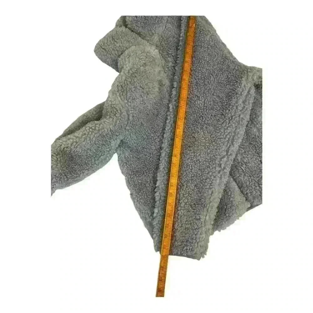 Reel Life Women's Sherpa Jacket Blue Size L Full Zip Stand Collar. - Picture 5 of 7